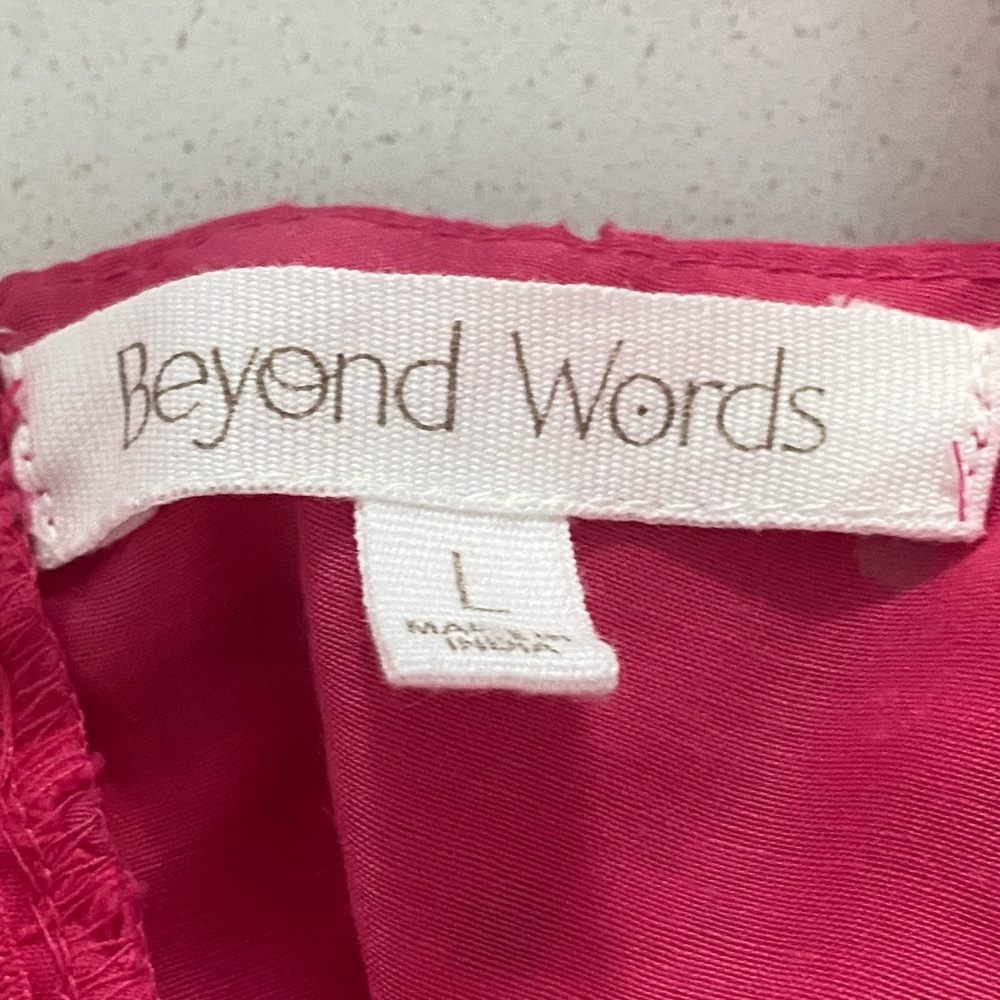 NWOT Beyond Words‎ Pink Dress Sz Large - Picture 2 of 7